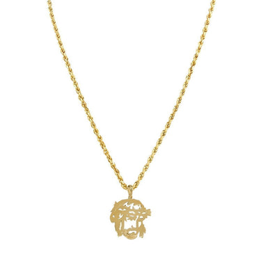 Yellow Diamond Jesus Head Pendant in 10k Yellow Gold 0.25 Ctw
